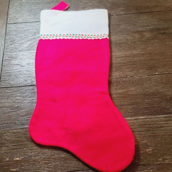 Vintage Other - Red Felt Classic Christmas Stocking